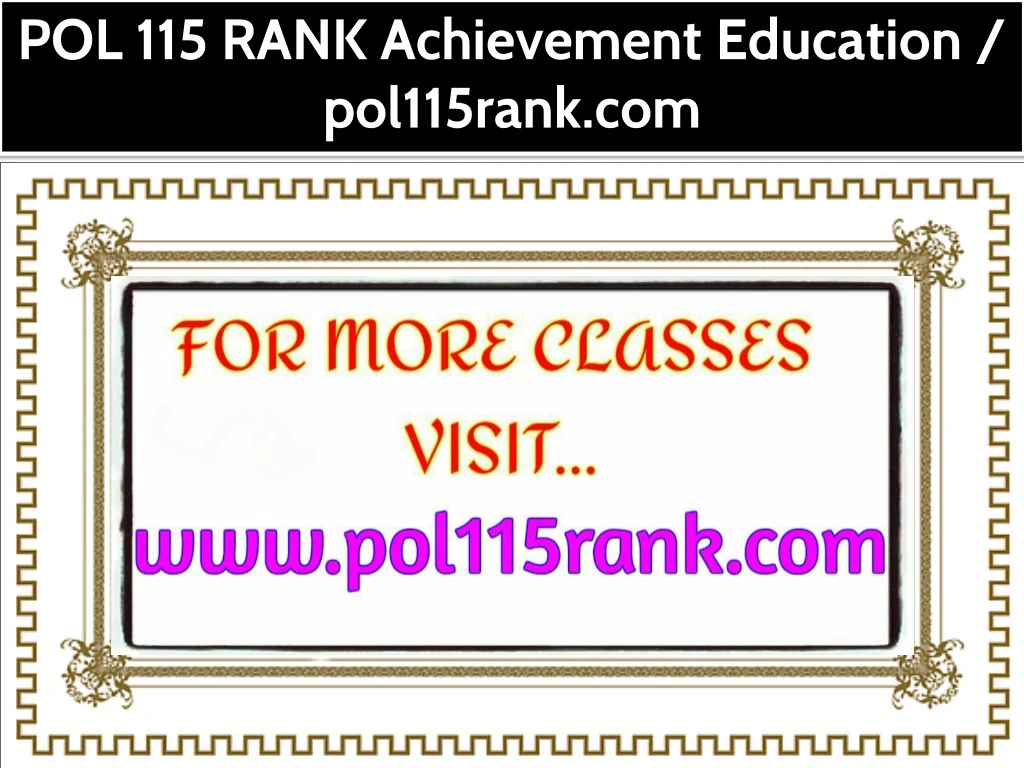pol 115 rank achievement education pol115rank com