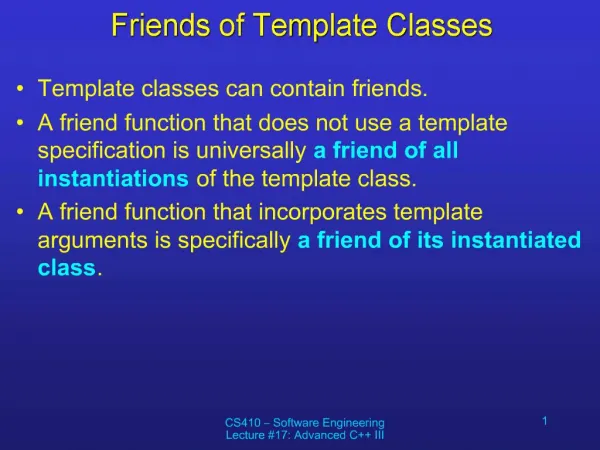 Friends of Template Classes