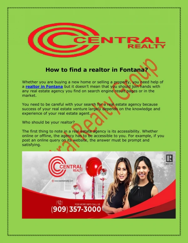 How to find a realtor in Fontana?