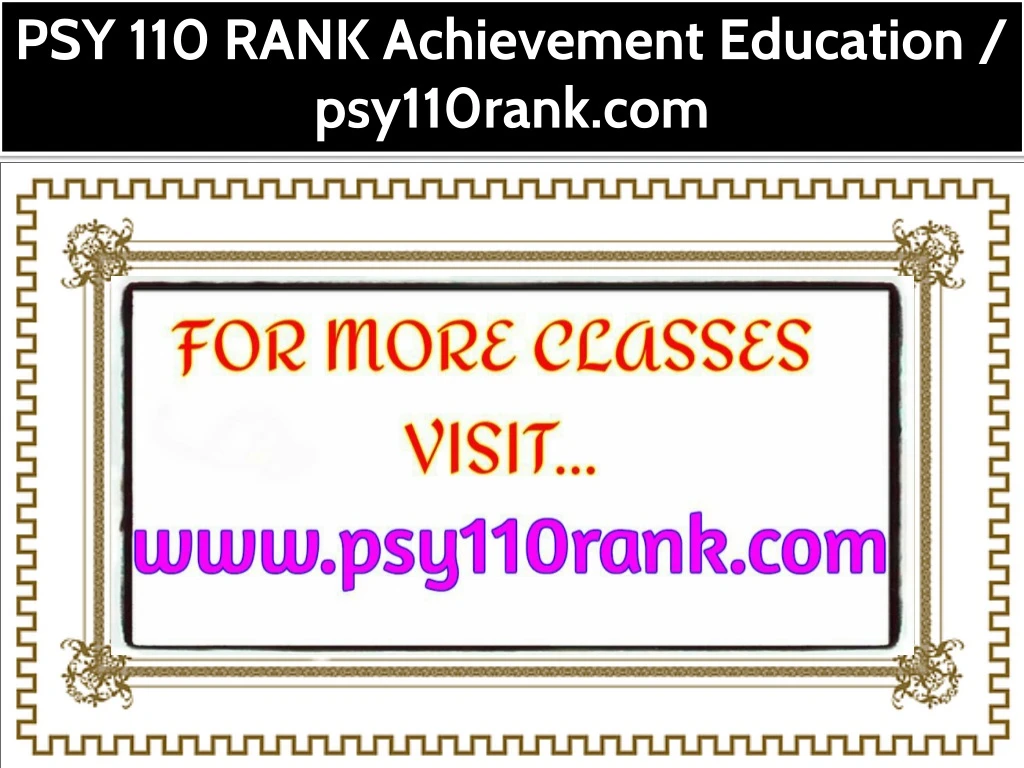 psy 110 rank achievement education psy110rank com
