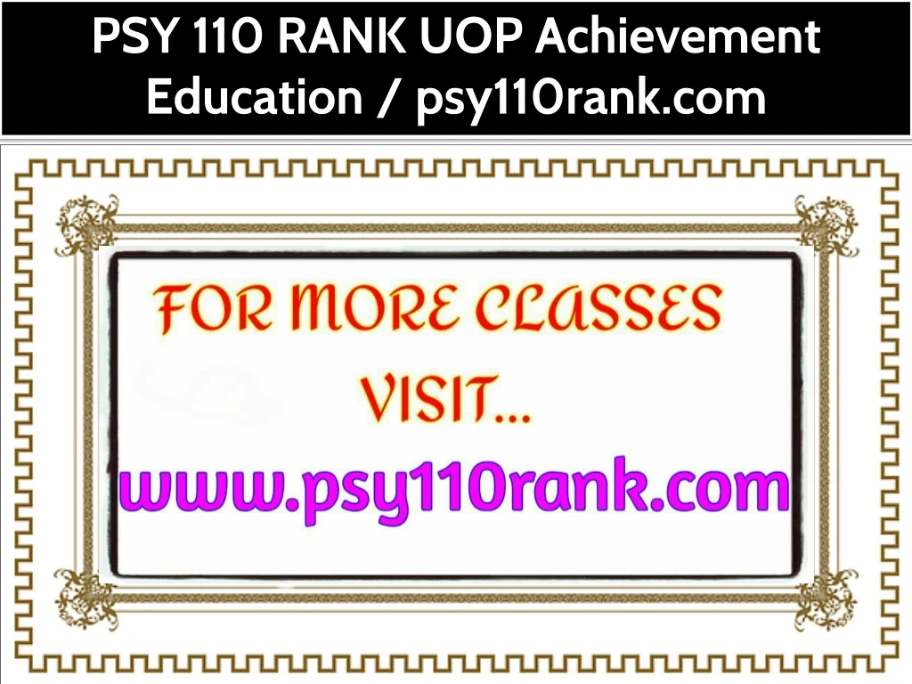 psy 110 rank uop achievement education psy110rank
