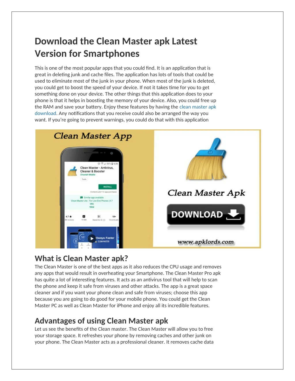 download the clean master apk latest version