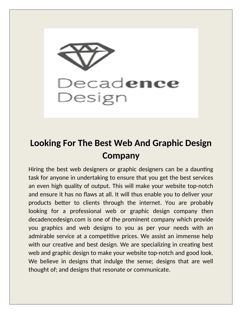looking for the best web and graphic design