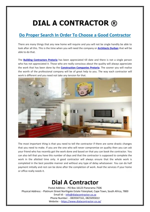 Do Proper Search In Order To Choose a Good Contractor