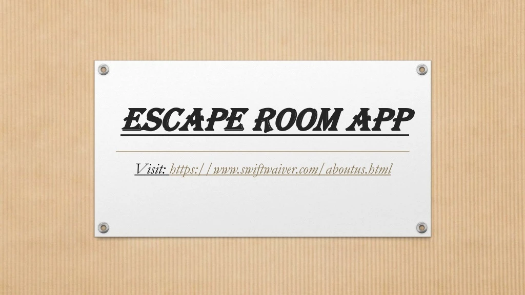 e scape room app