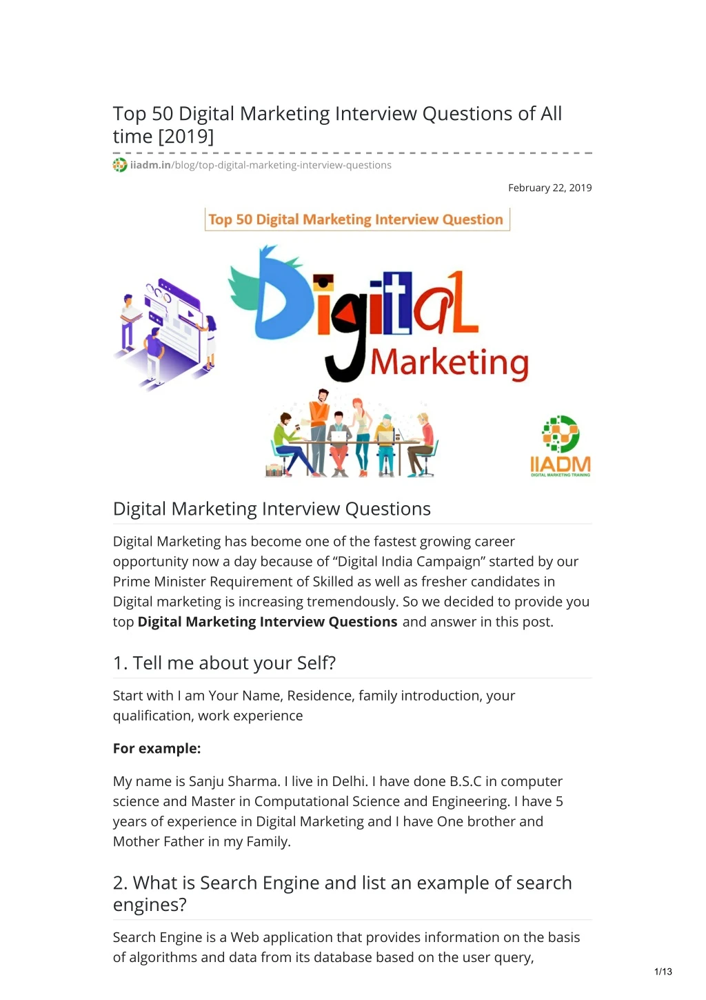 top 50 digital marketing interview questions