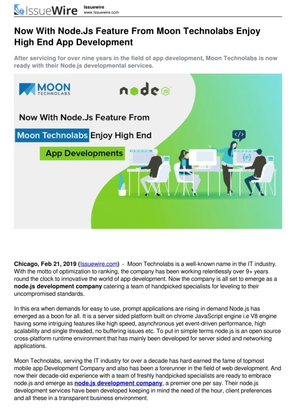 Now With Node.Js Feature From Moon Technolabs Enjoy High End App Development
