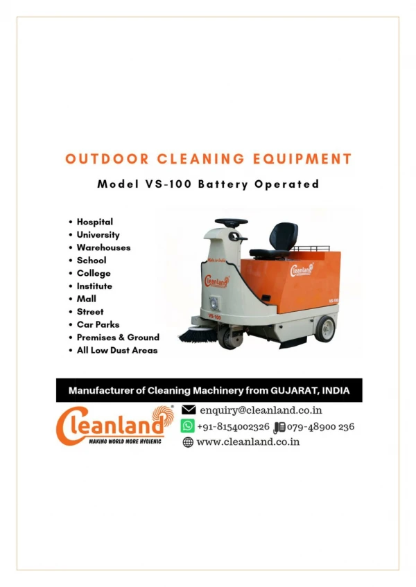 Outdoor Battery Operated Cleaning Machine