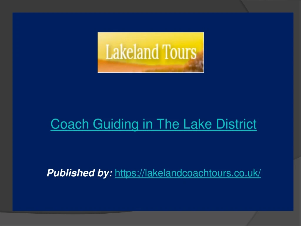coach guiding in the lake district published