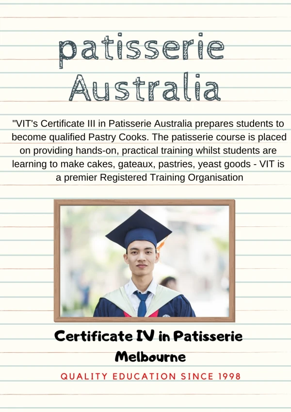 Certificate III in Patisserie Australia