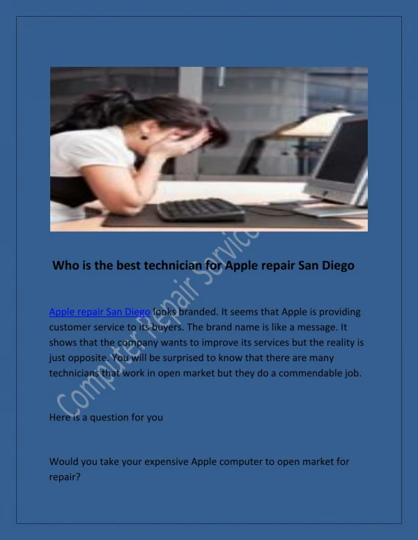 Who is the best technician for Apple repair San Diego