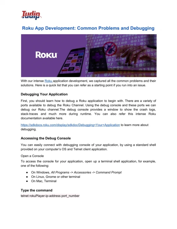 Roku App Development: Common Problems and Debugging