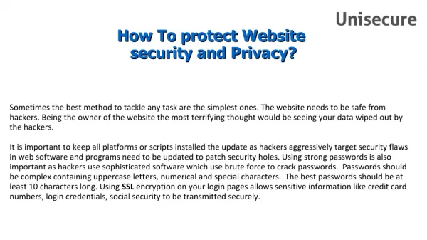 How To protect Website security and Privacy?