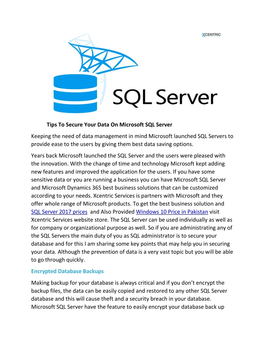 tips to secure your data on microsoft sql server