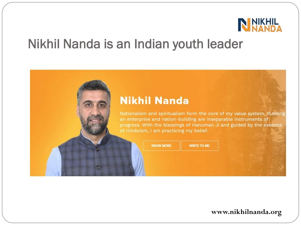 nikhil nanda is an indian youth leader