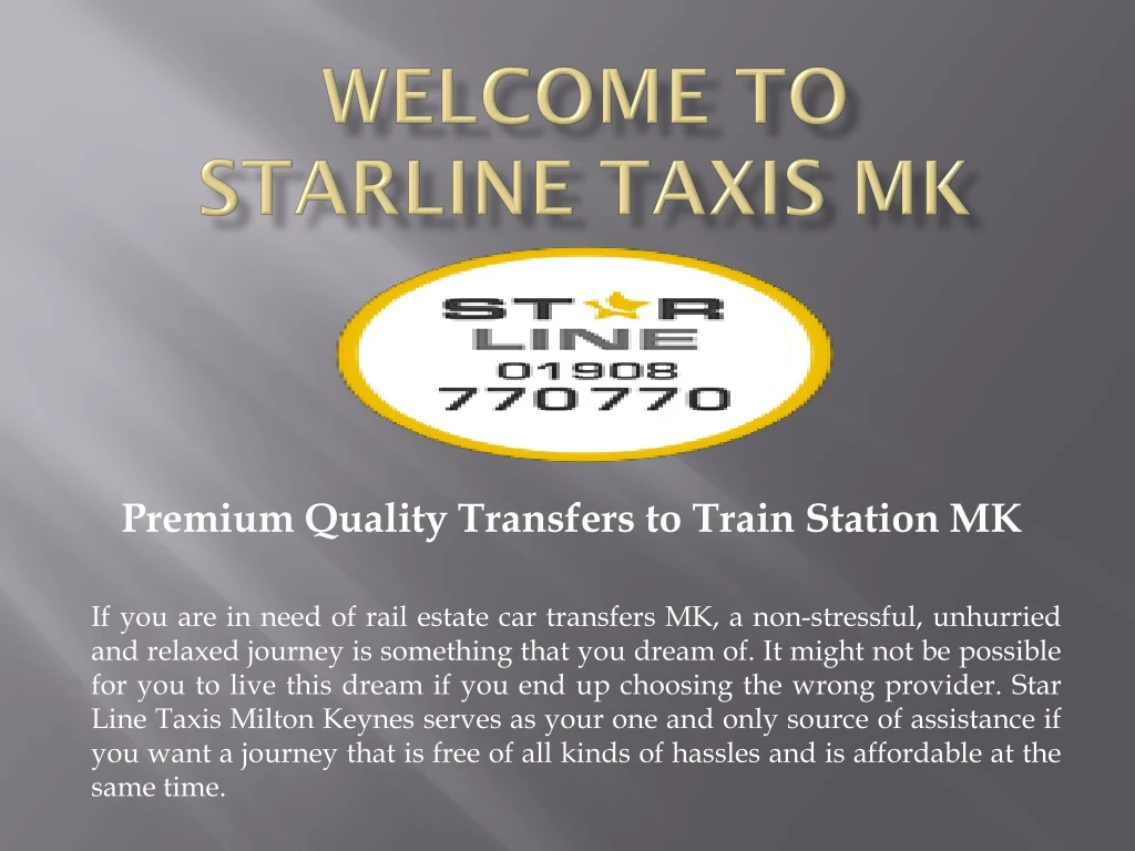 welcome to starline taxis mk