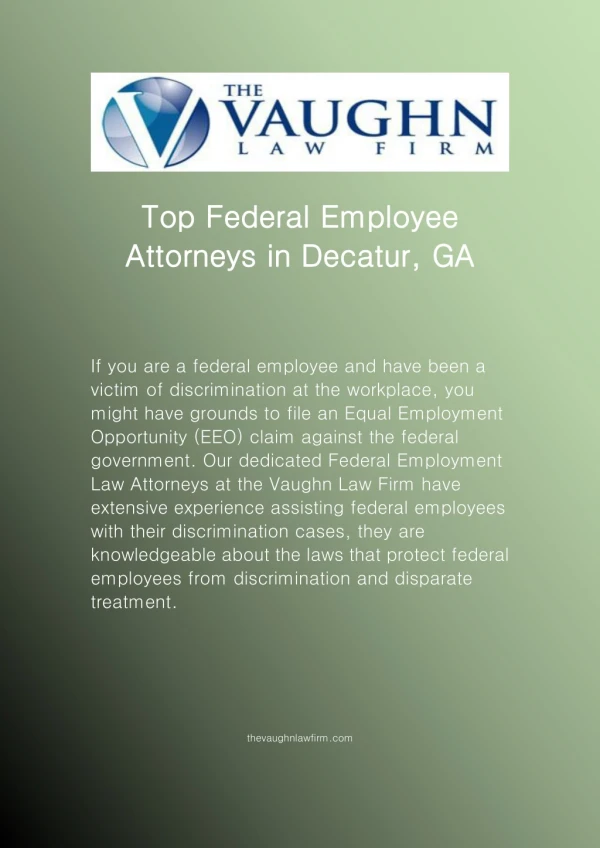 Top Federal Employee Attorneys in Decatur, GA
