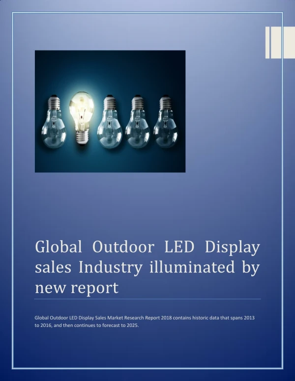 Global Outdoor LED Display sales Industry illuminated by new report