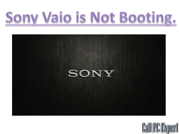 Sony Vaio not booting.