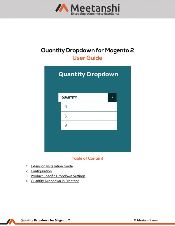 Magento 2 Quantity Dropdown