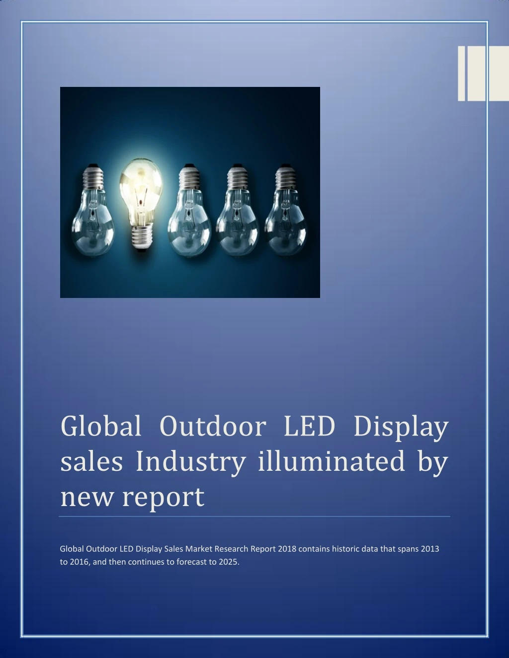 global outdoor led display sales industry