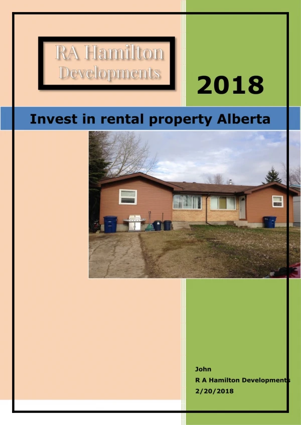Invest in rental property Alberta