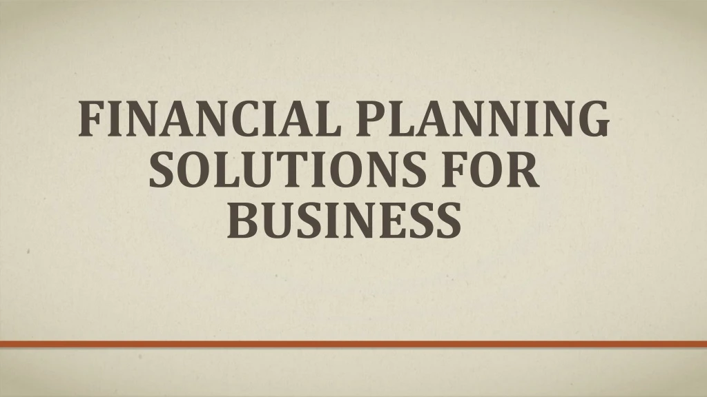 financial planning solutions for business