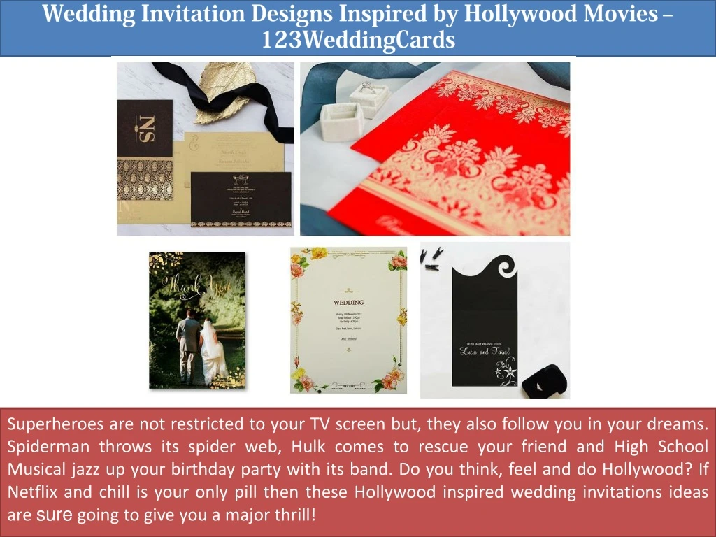 wedding invitation designs inspired by hollywood movies 123weddingcards