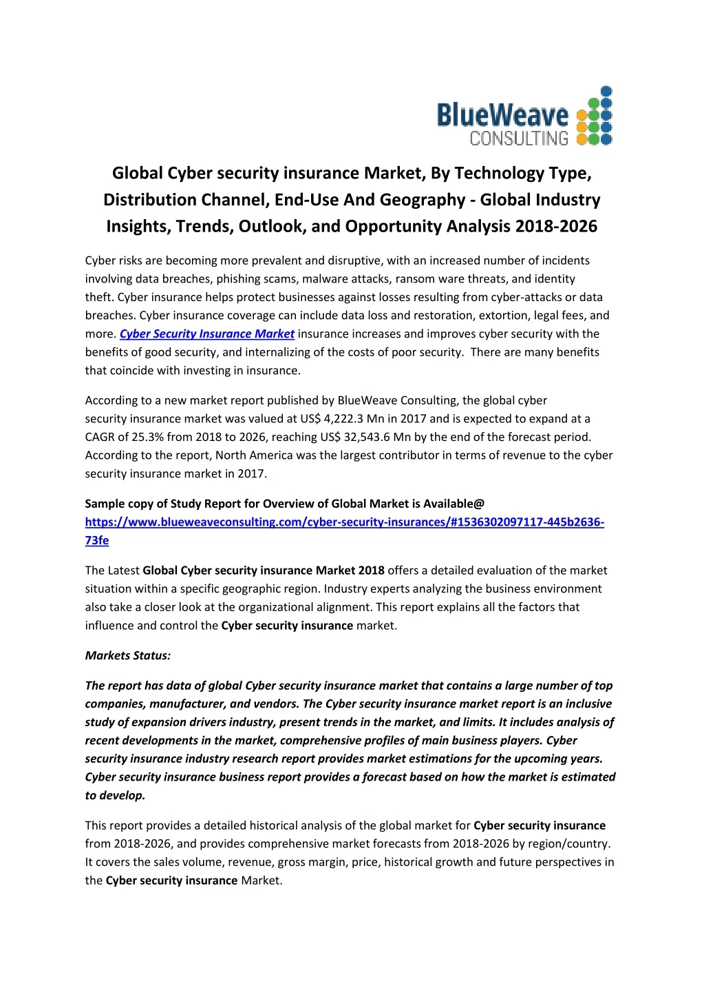 global cyber security insurance market