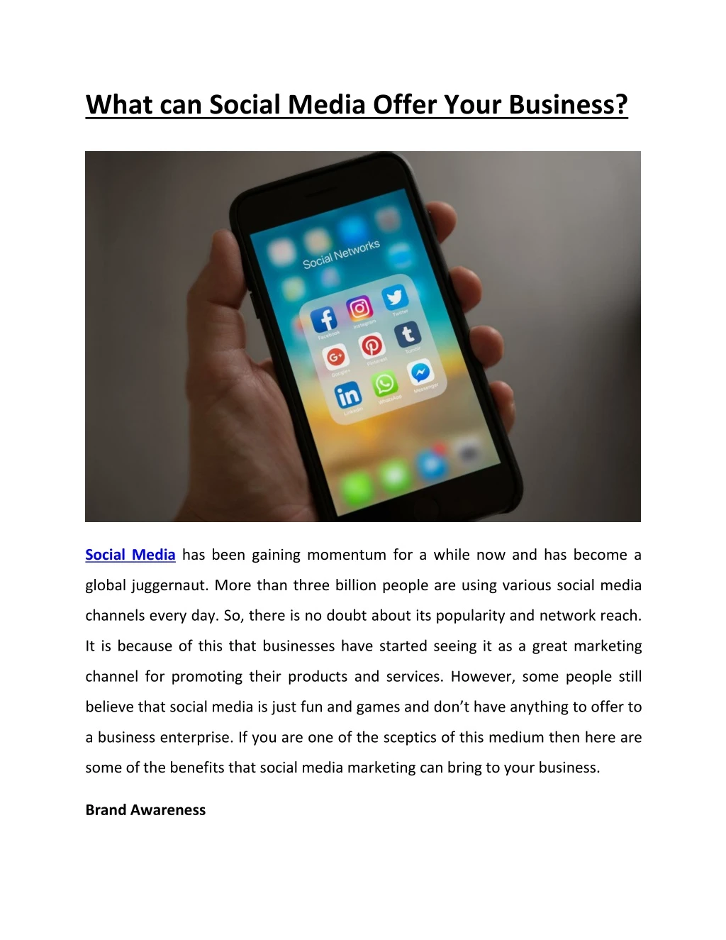 what can social media offer your business