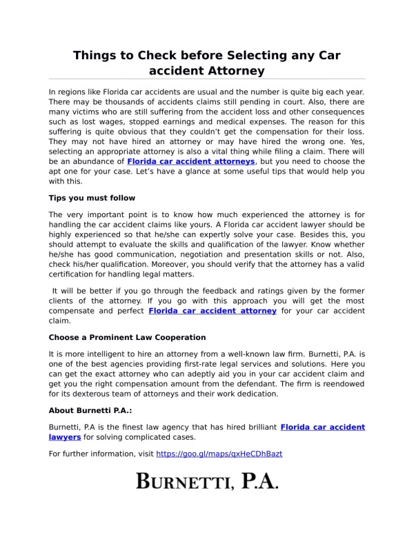 Things to Check before Selecting any Car accident Attorney