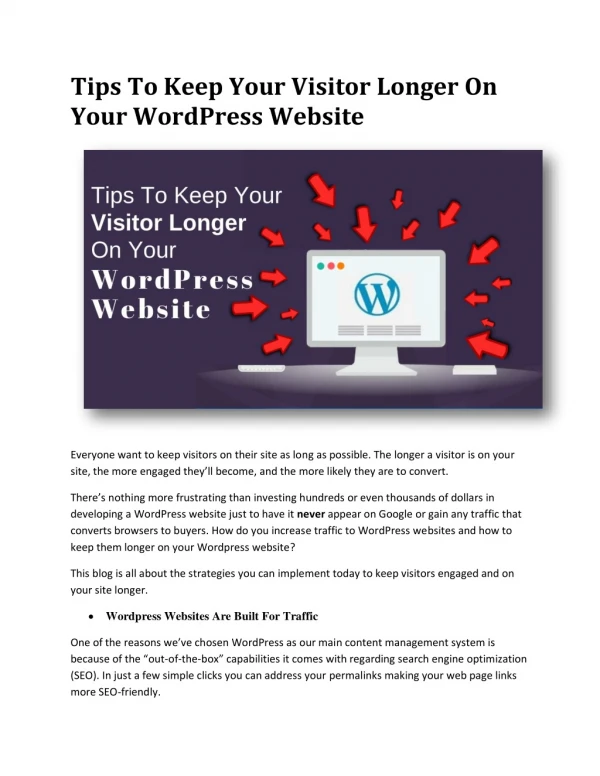 Keep Your Visitor Longer On Your WordPress Website