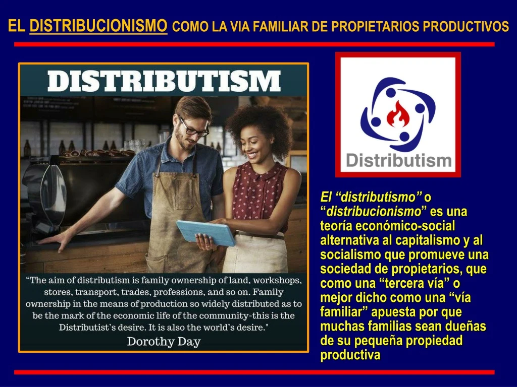 el distribucionismo como la via familiar