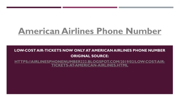 Low-Cost Air-Tickets Now Only At American Airlines Phone Number