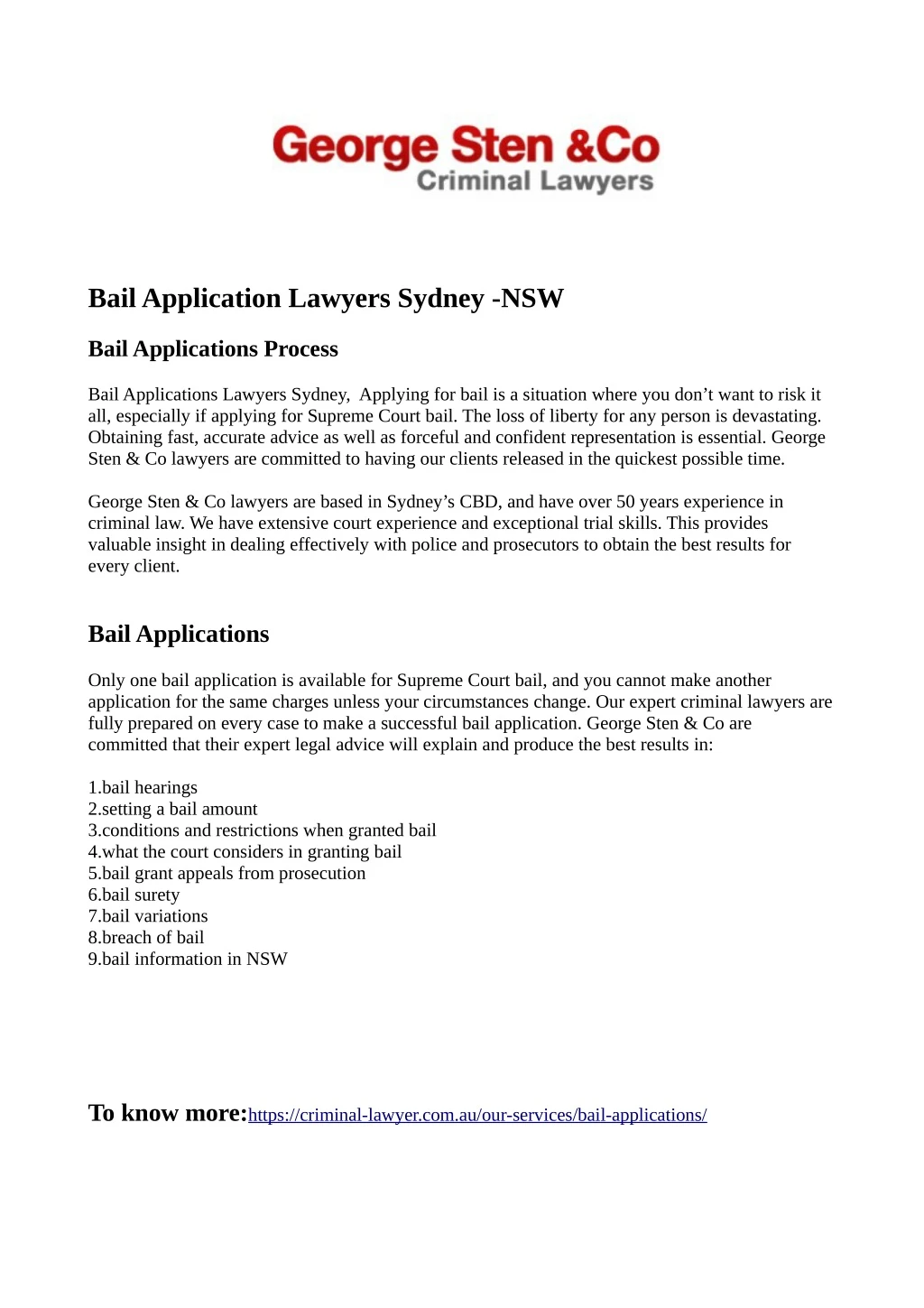 bail application lawyers sydney nsw