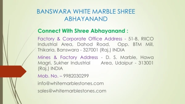 Banswara White Marble Shree Abhayanand