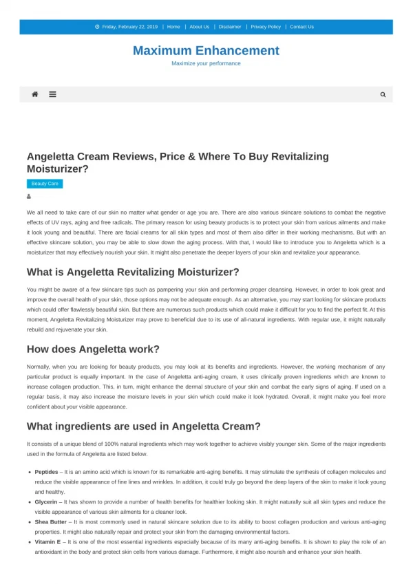 What Is Angeletta Cream?