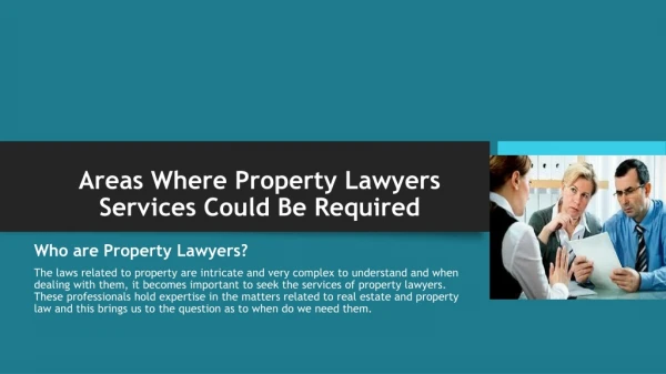 Areas Where Property Lawyers Services Could Be Required