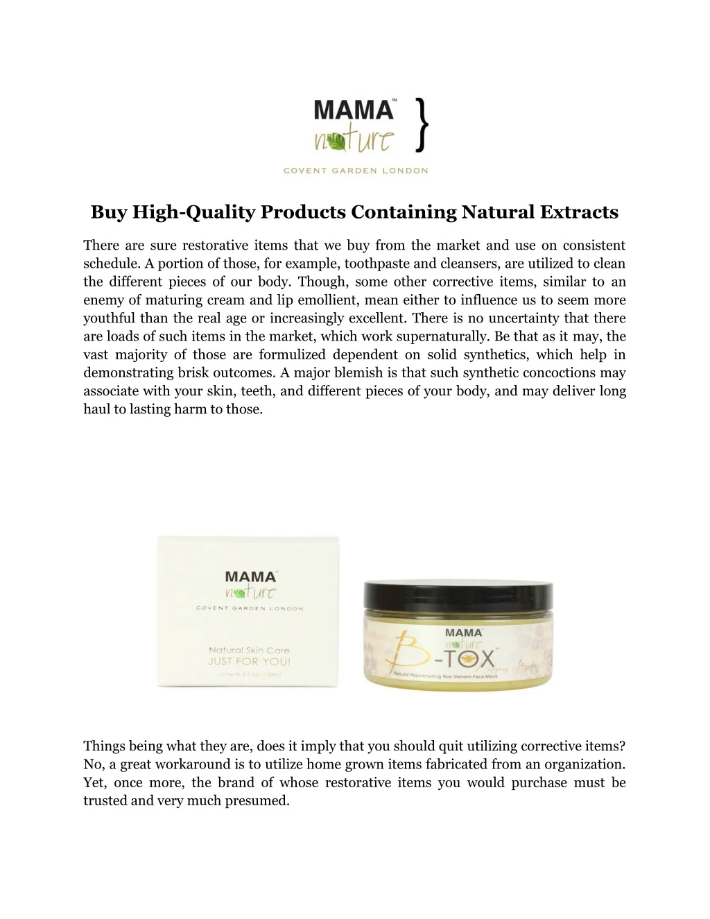 buy high quality products containing natural