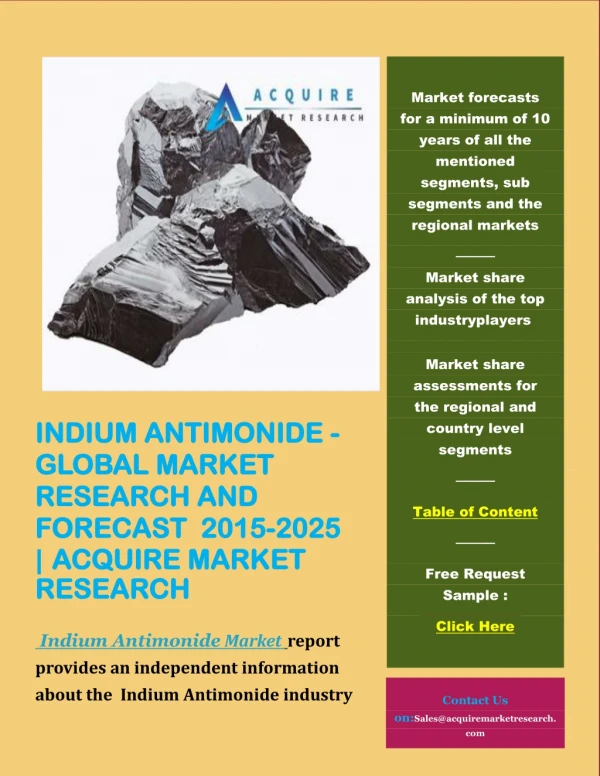 Indium Antimonide - Global Market Research and Forecast 2015-2025