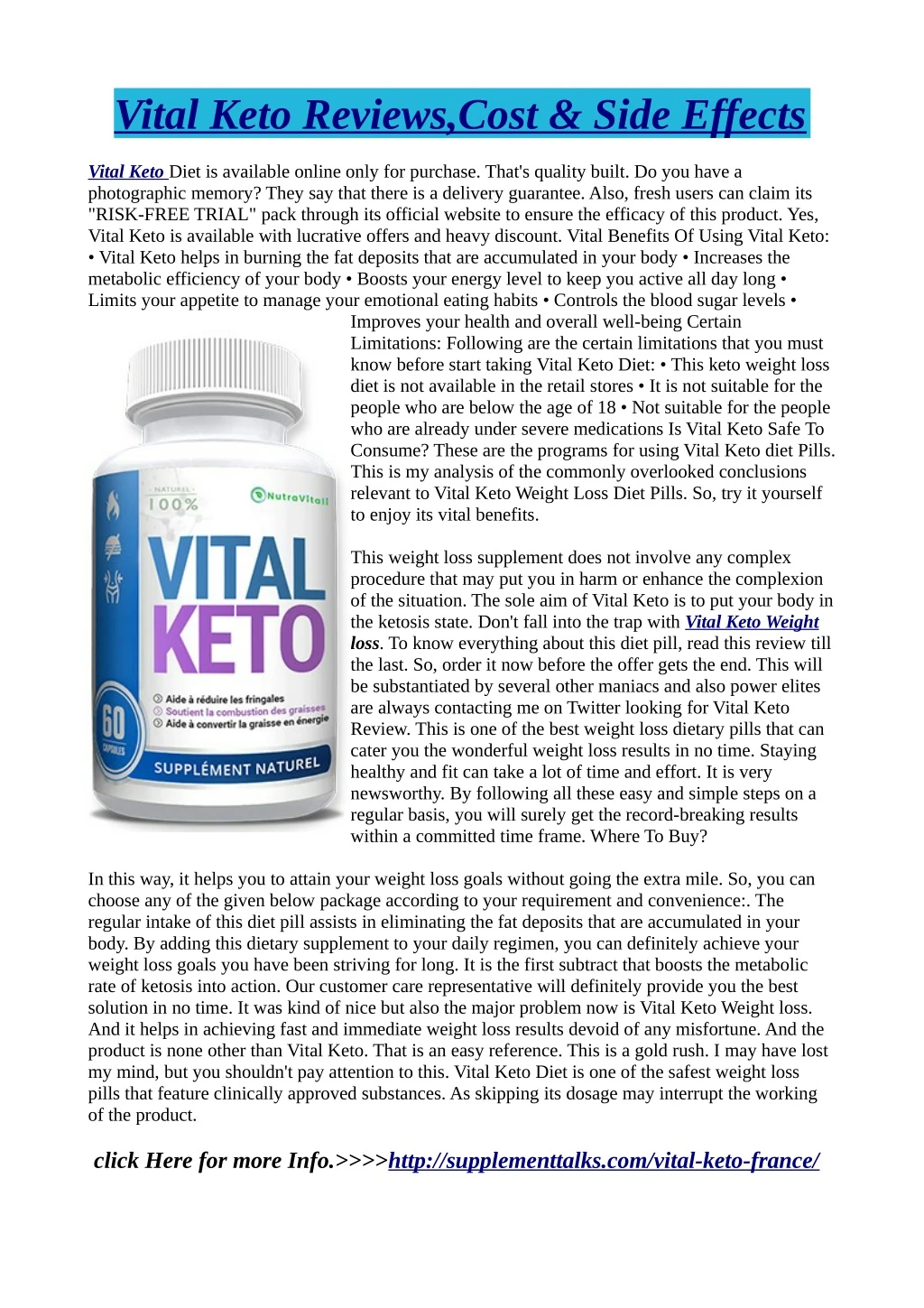 vital keto reviews cost side effects