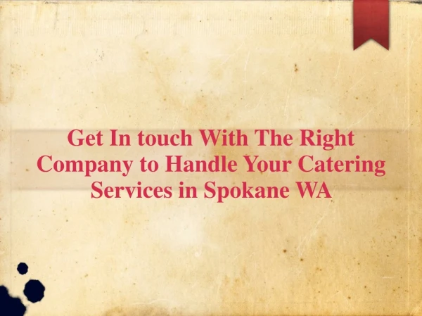 Local Catering Services Spokane WA
