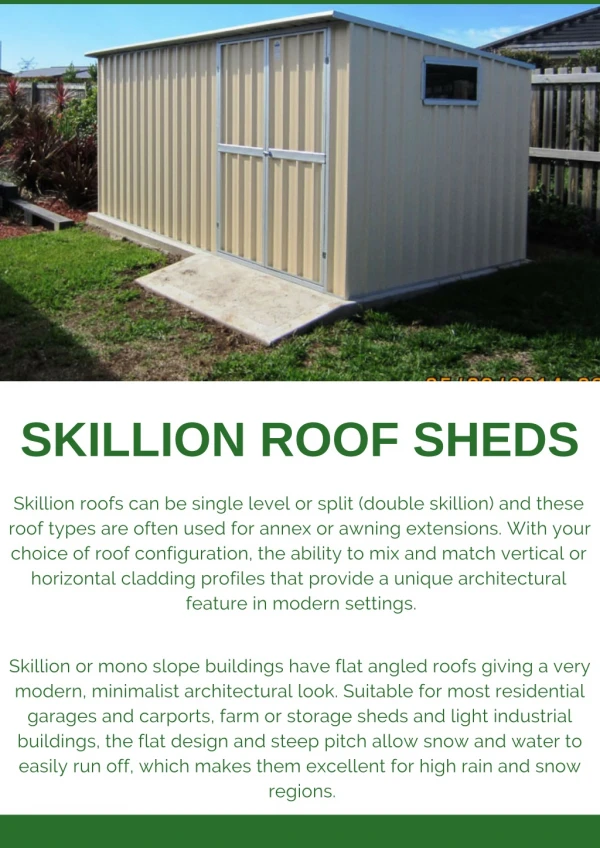 Skillion Roof Sheds