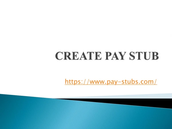 Create Paycheck Stubs