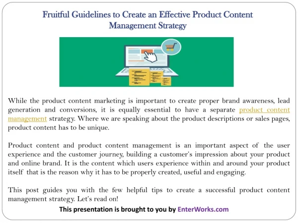 Fruitful Guidelines to Create an Effective Product Content Management Strategy