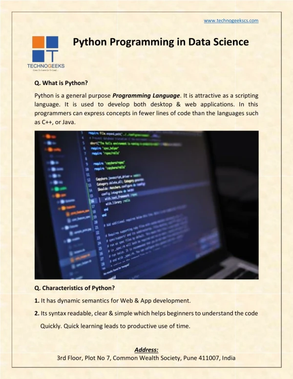 Python Programming in Data Science