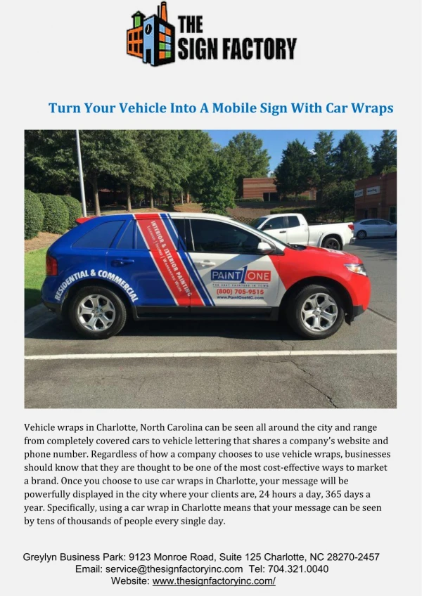 Get Mobile Sign on your vehicle at The Sign Factory