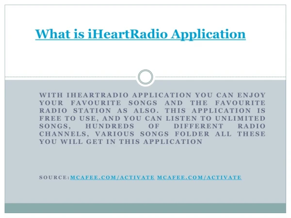 What is iHeartRadio application