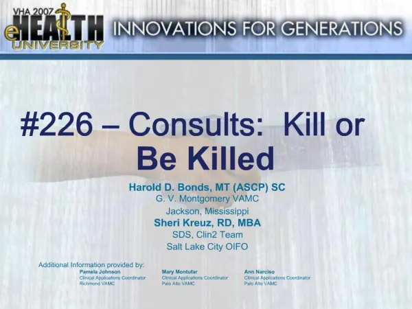 226 Consults: Kill or Be Killed