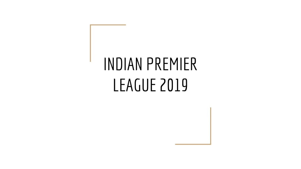 indian premier league 2019
